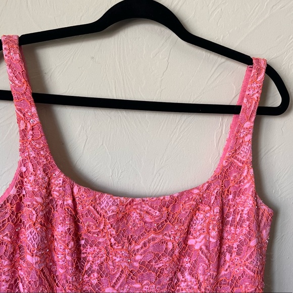 Carmen Marc Volvo pink beaded lace dress - Picture 5 of 7